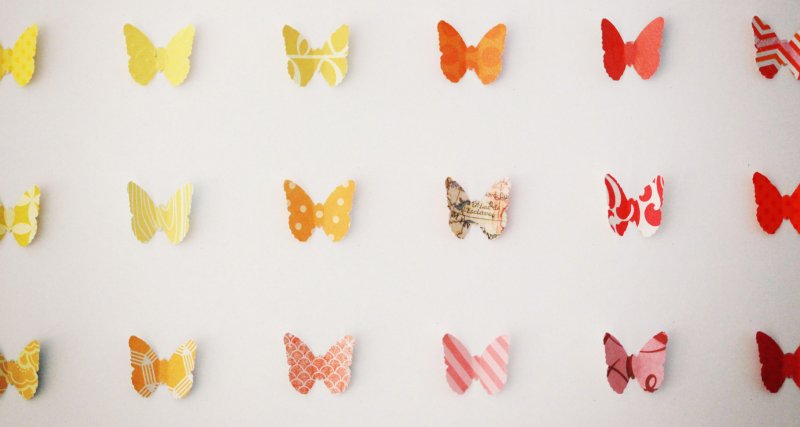 Коллекция бабочек из бумаги