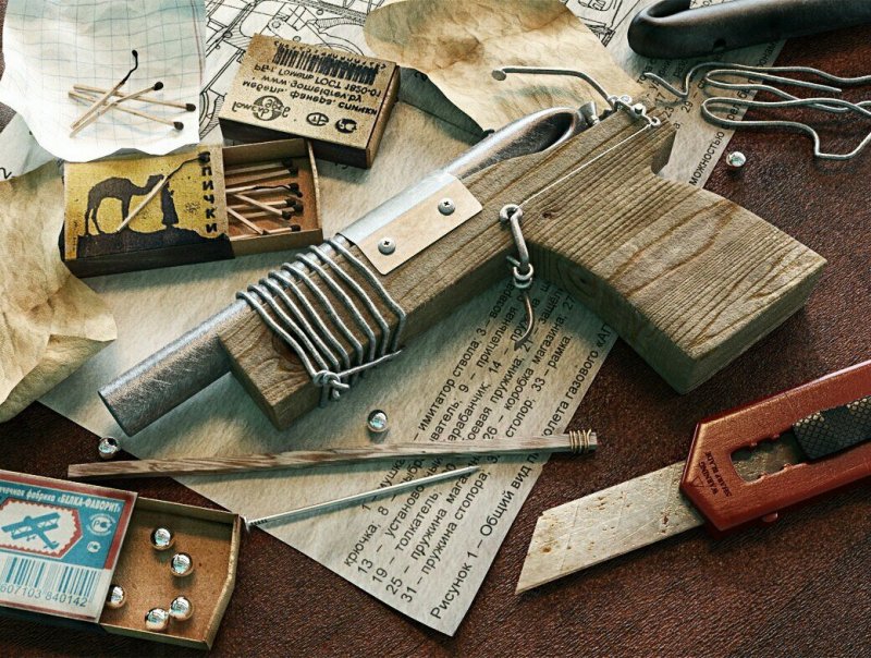 Пистолет Макарова из бумаги чертежи