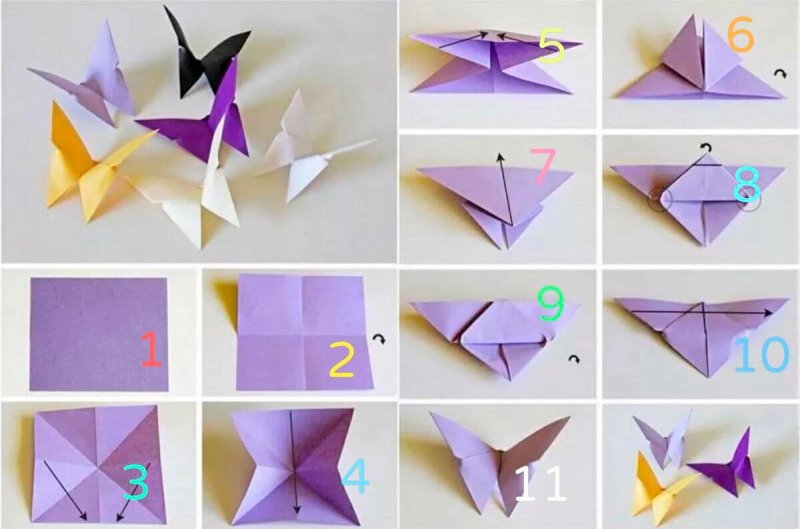 Оригами бабочка из бумаги пошаговой инструкции для детей