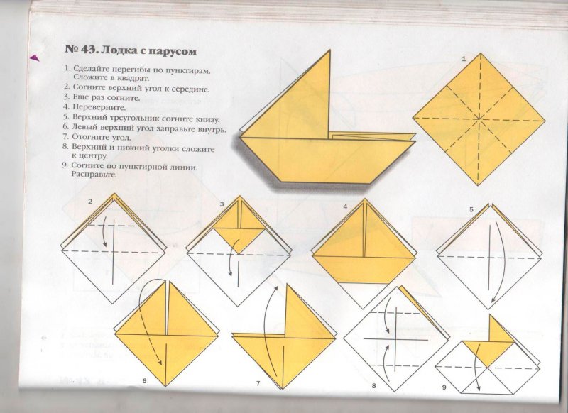 Кораблик оригами из бумаги пошагово