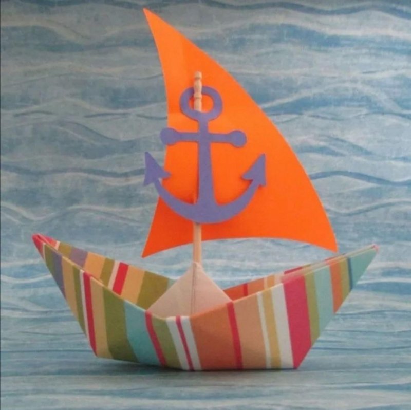 Поделки из бумаги для детей оригами кораблик