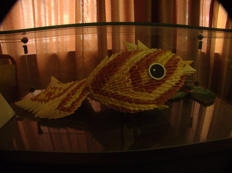 Оригами из модулей рыбка Золотая