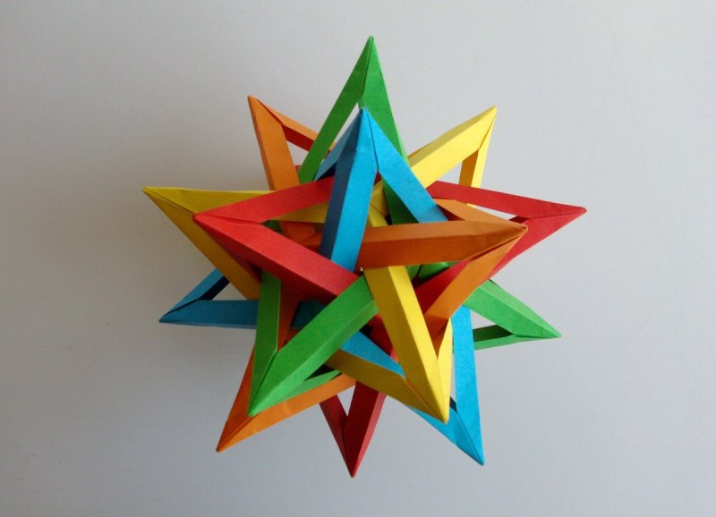 Оригами шар из бумаги кусудама