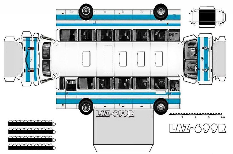 Бумажная модель автобуса ЛАЗ-695н