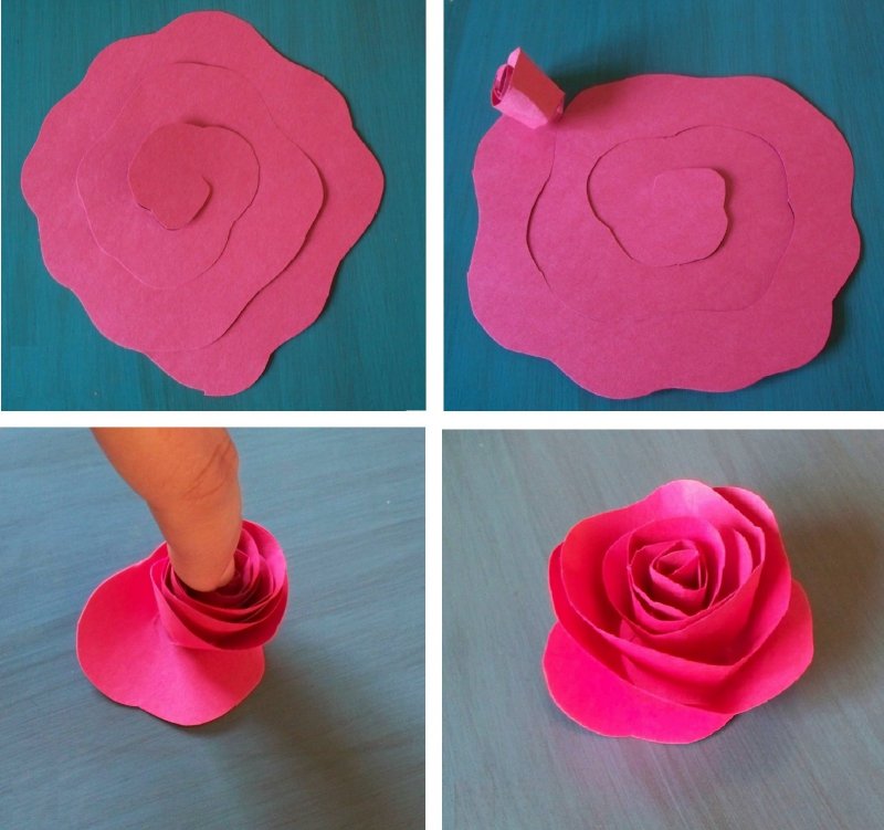 Розы из бумажных полосок
