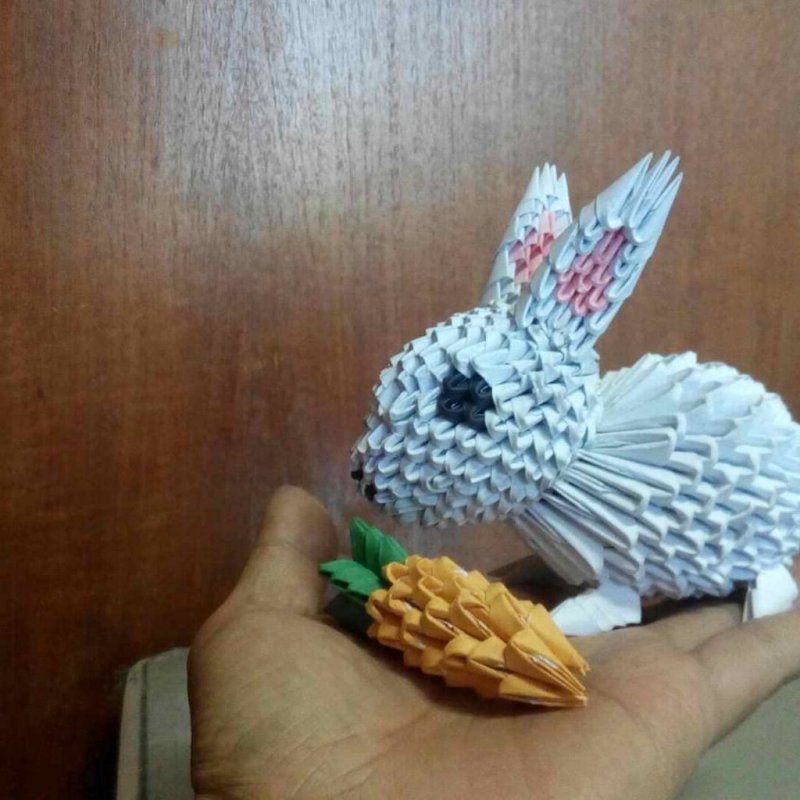 Модульное оригами кролик