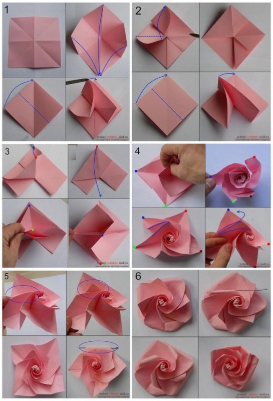 Как делается Розочка из бумаги