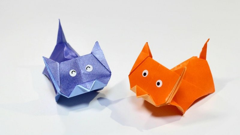 Оригами игрушка для котёнка
