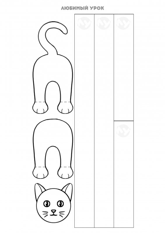 Поделка кот из бумаги шаблон