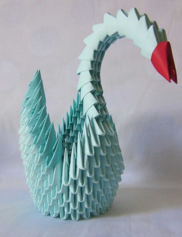 Модульное оригами лебедь принц