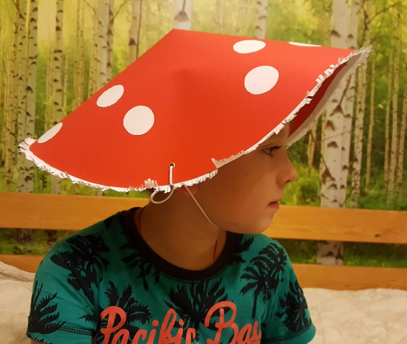 Шляпа мухомора для мальчика в садик