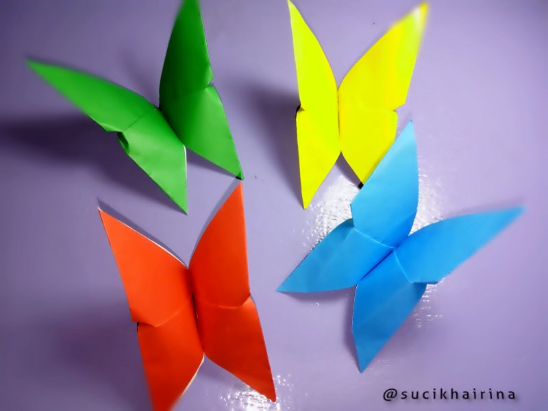 Бабочка оригами для детей 5-6 лет