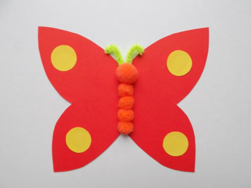 Поделка бабочка на палочке для детей