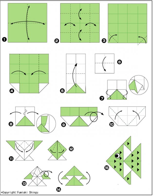 Оригами рыбка из бумаги для детей