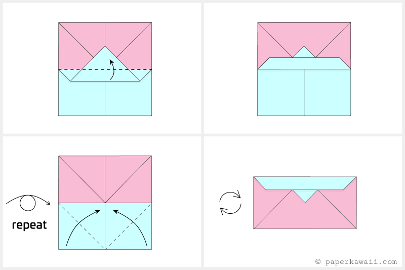 Конверт из бумаги оригами схема