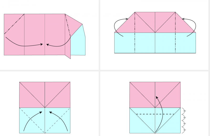 Конверт оригами схема