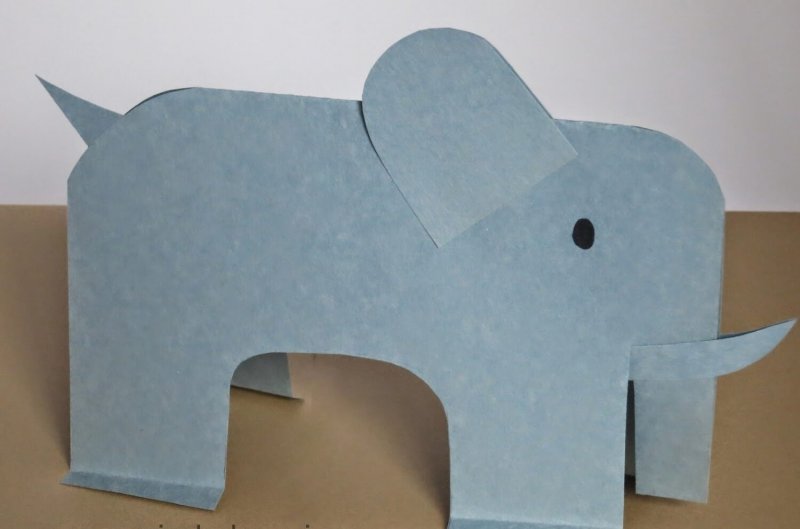 Слон из картона для детей