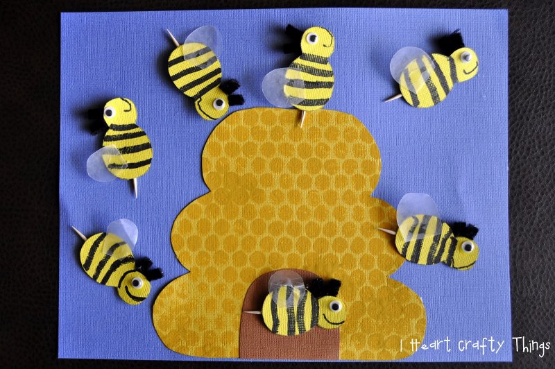 Пчелка из рулона туалетной бумаги