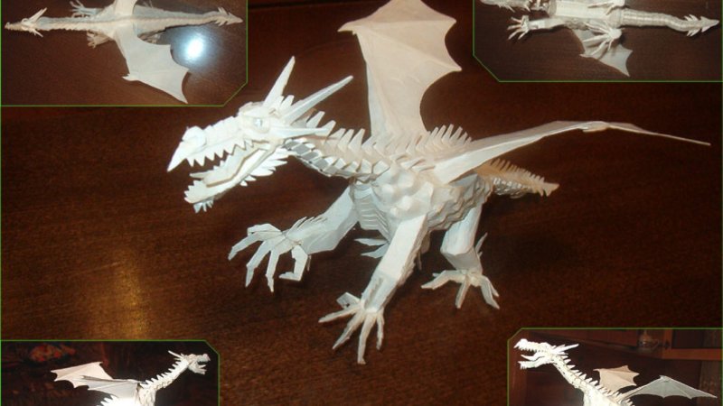 Объемный дракон из бумаги