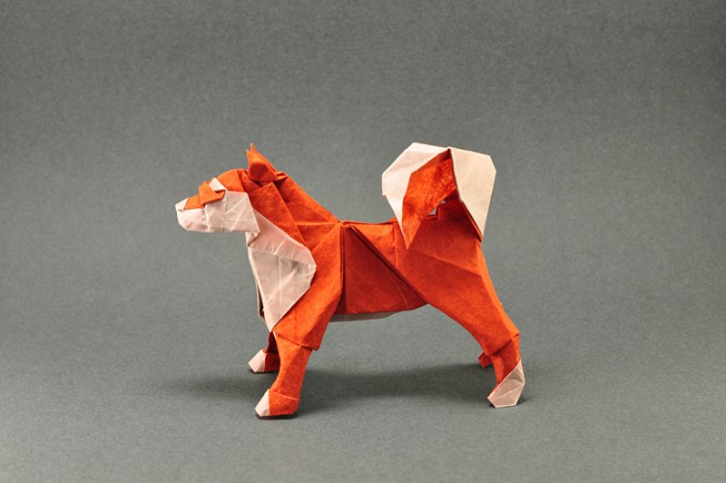 Собака из оригами