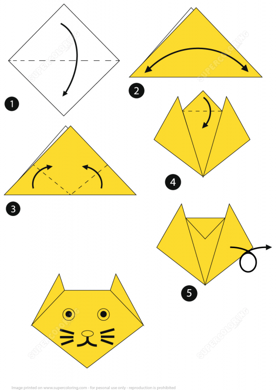 Оригами животных из бумаги для детей