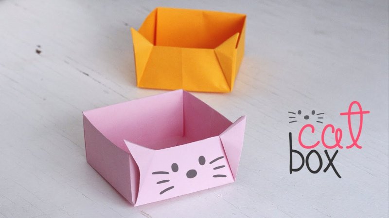 Оригами кот коробочка