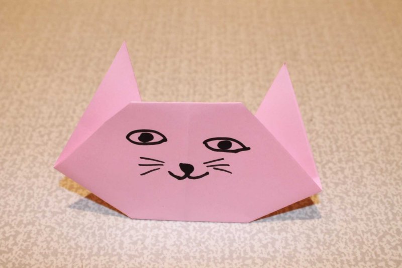 Поделки из бумаги оригами кошка