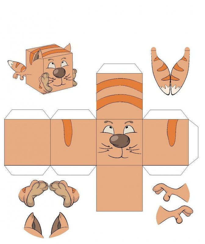 Коробочка котик из бумаги