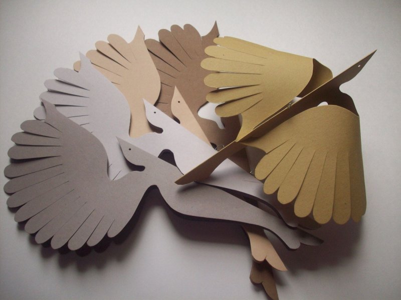 Объемные птицы из бумаги