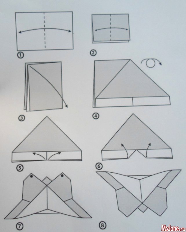 Оригами бабочка из бумаги пошаговой инструкции