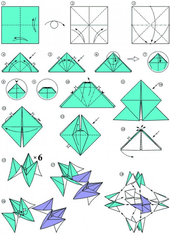 Оригами из бумаги шары кусудамы