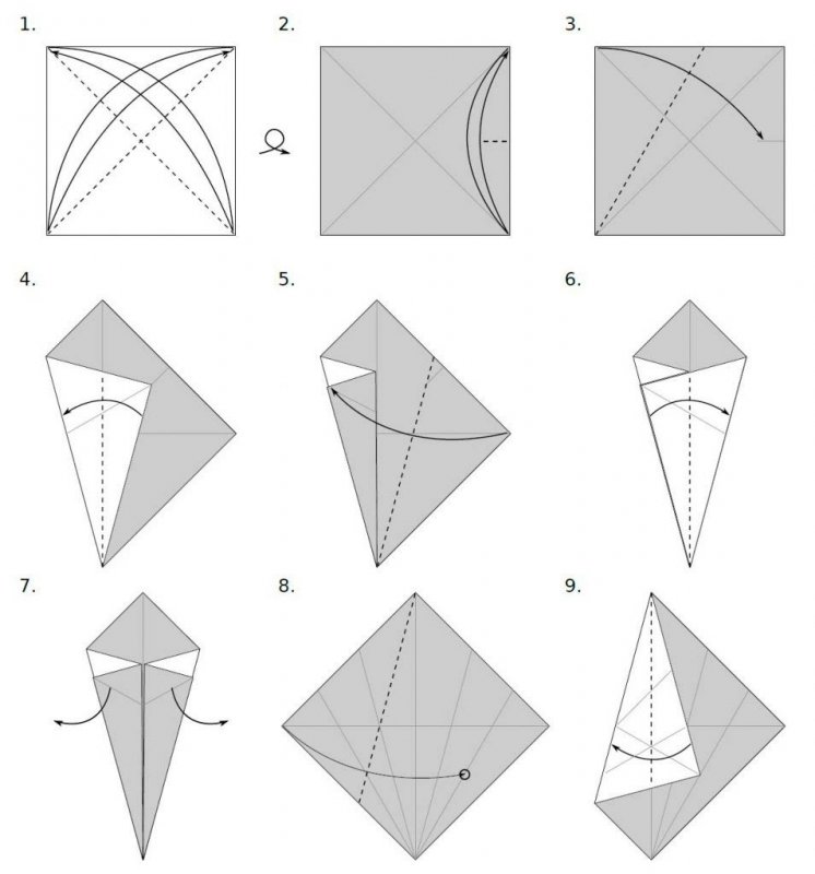 Оригами кенгуру схема