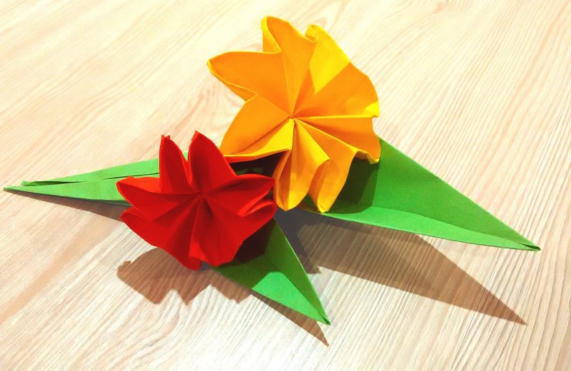 Оригами цветок сложный