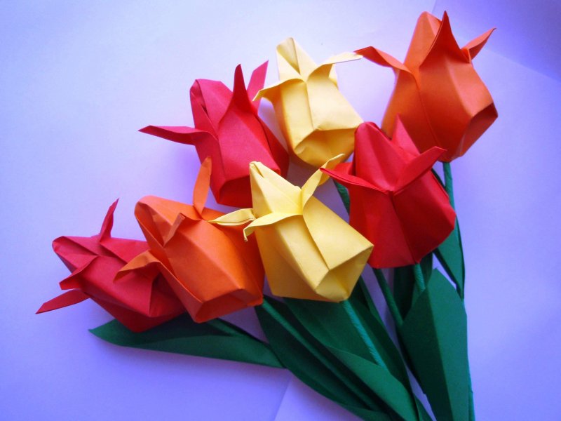 Весенний букет оригами