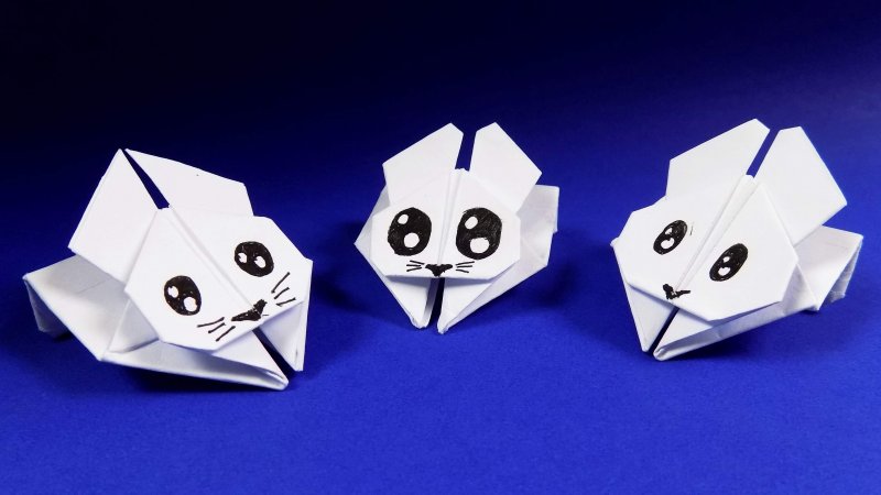 Оригами для малышей зайчик