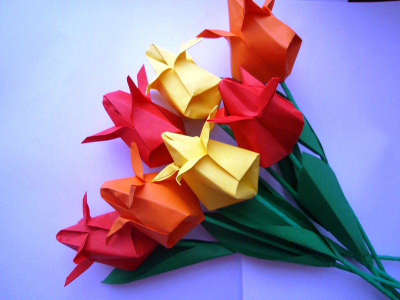 Тюльпан из оригами