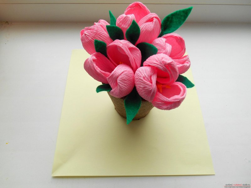 Поделки из гофрированной бумаги для детей цветы
