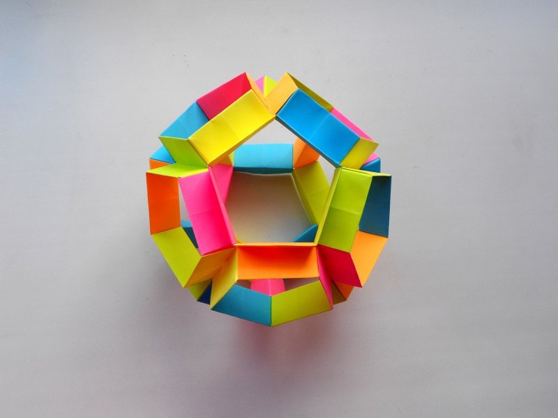 Додекаэдр из бумаги. Оригами многогранник из бумаги