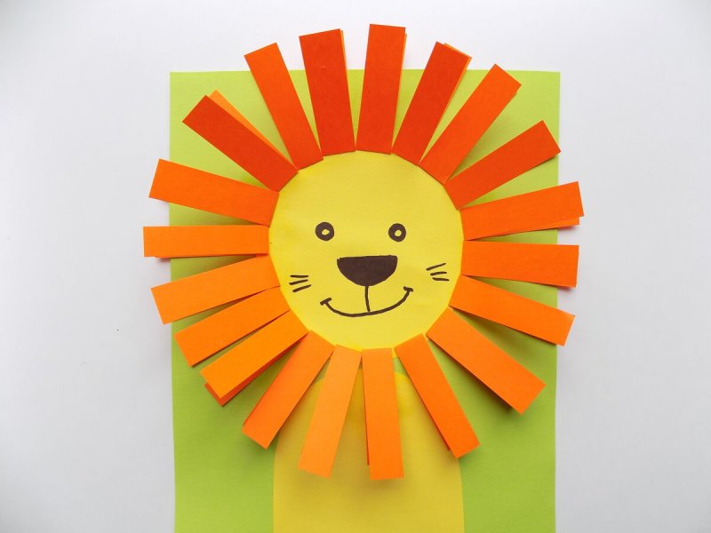 Львенок из цветной бумаги
