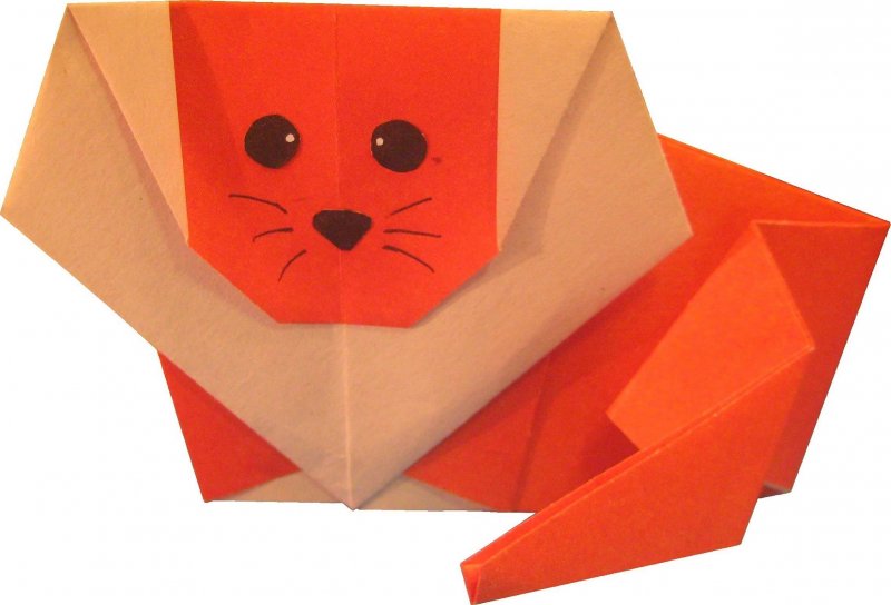 Бумажный Лев оригами