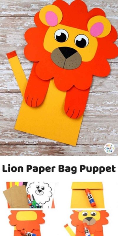 Львенок из бумаги для детей