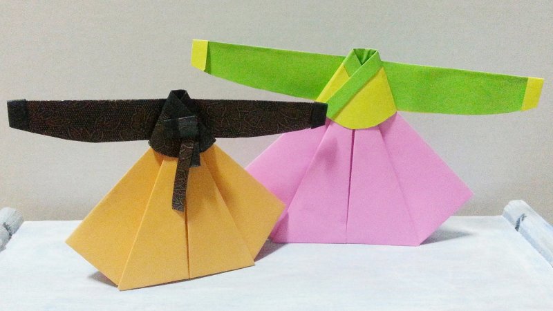 Оригами корейский ханбок