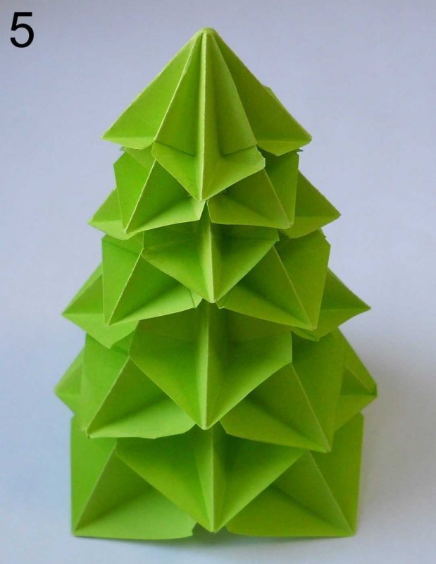Новогодняя елочка оригами
