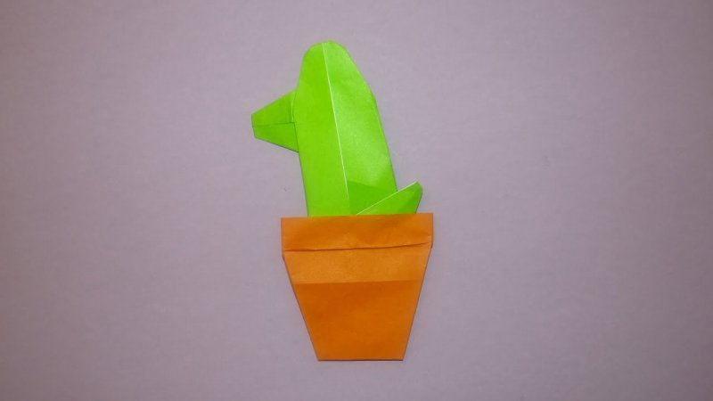 Модульное оригами Кактус