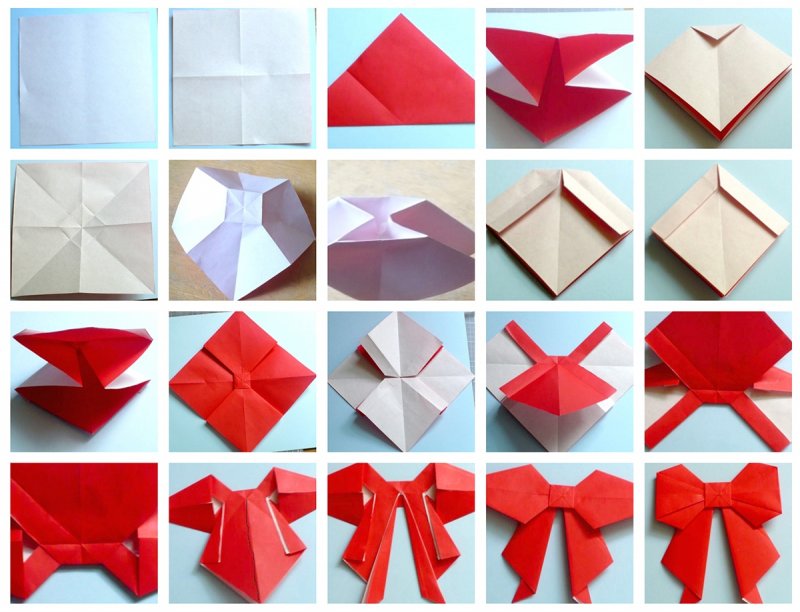Оригами бантик из бумаги