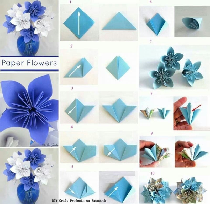 Красивые цветы из бумаги