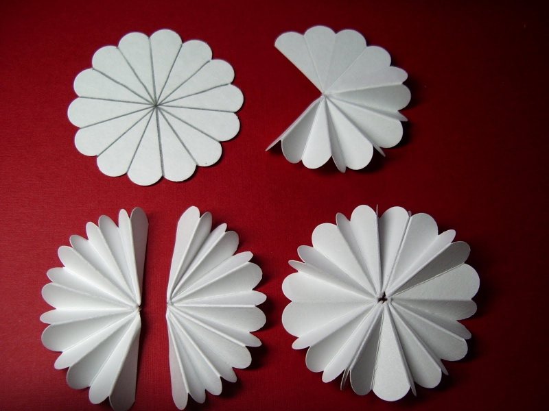 Простые цветы из белой бумаги