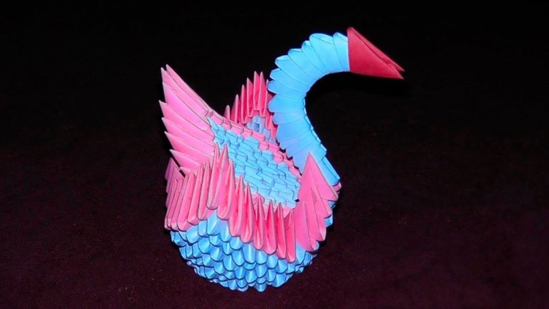 Объемное оригами. Лебедь