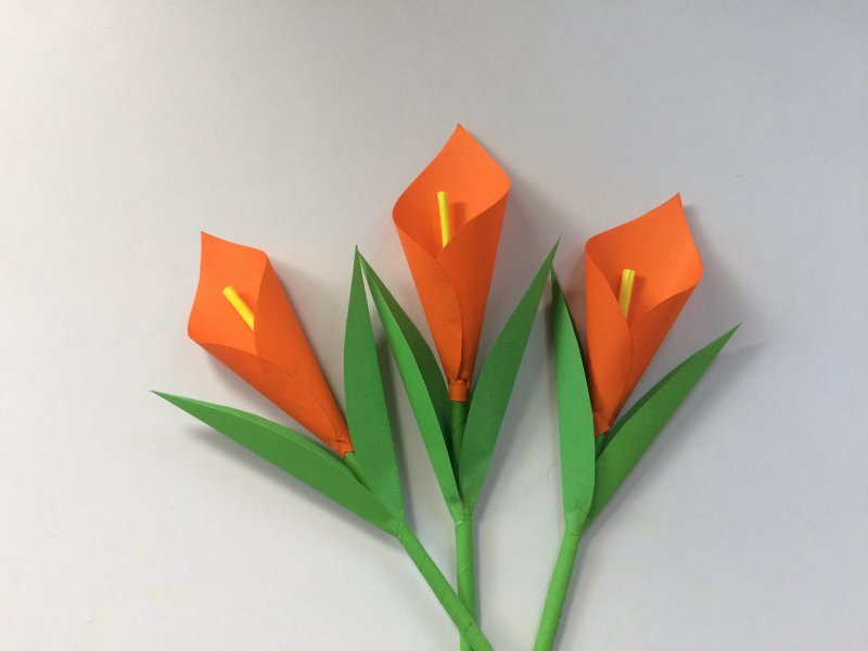 Цветы оригами из бумаги для детей