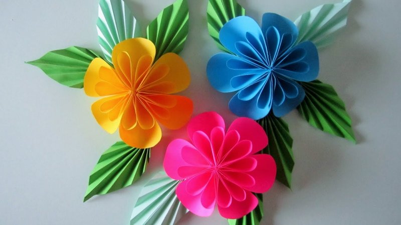 Объёмные цветы из бумаги для детей